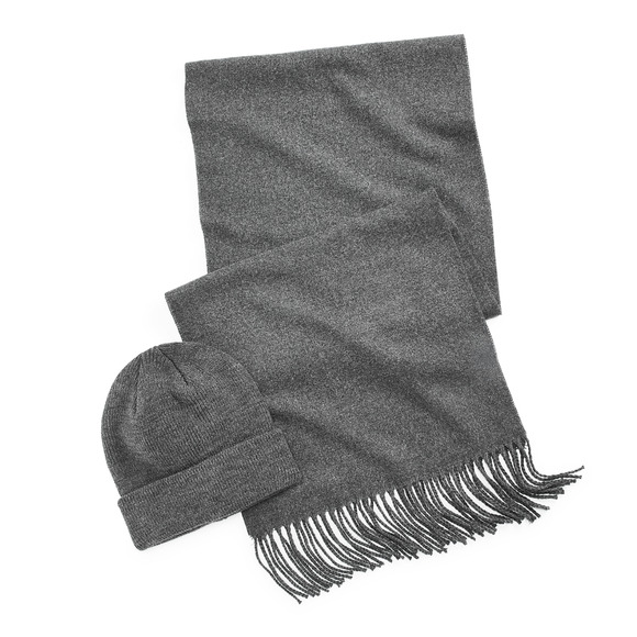 Club Room Men Beanie & Scarf Set Charcoal Heather One Size - Picture 1 of 1